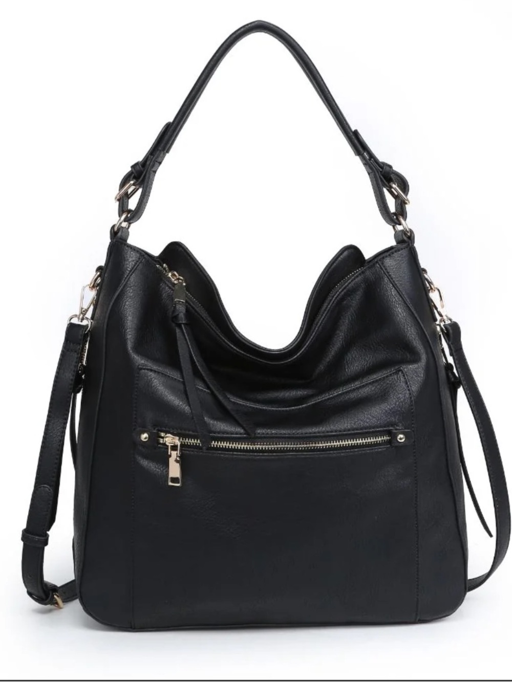 Black Leather Hobo Bag